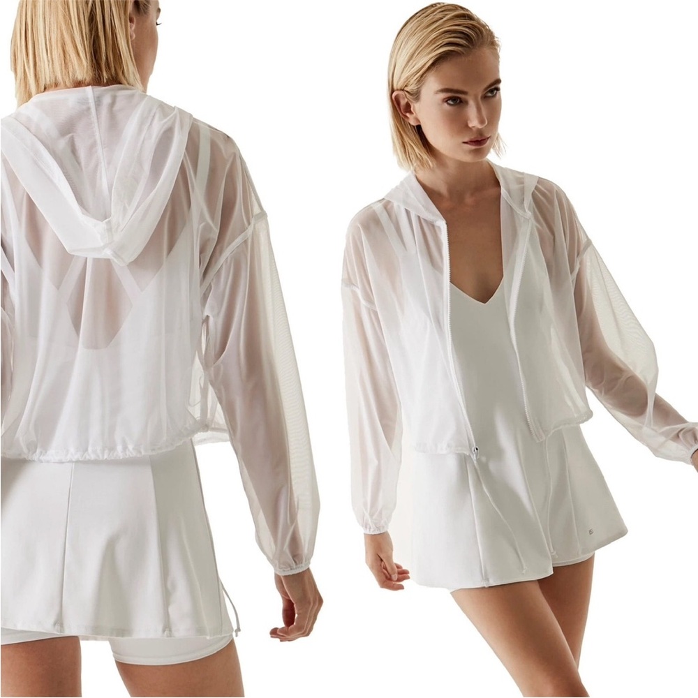 NWT LANSTON SPORT Mesh Hoodie Jacket sz Large $150 Msrp In White SOLD OUT